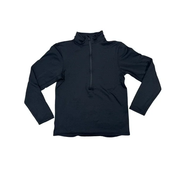 Condor Mens Pullover Quarter Zip Long Sleeve Performance Fleece Top Black Size S - Picture 1 of 3